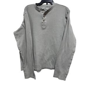 Honest Baby Clothing Waffle Henley Shirt Mens Large Green Knit Organic Cotton